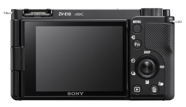 Cámara EVIL Sony ZV-E10 vista posterior pantalla y botonera